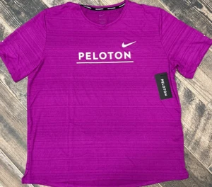 NWT $54 PELOTON NIKE Dri-fit Miler Running Purple Miller Men's T Shirt Large - Picture 1 of 6