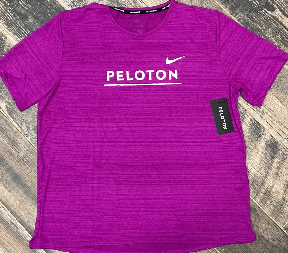 Nike Peleton Mens Red L Short Sleeve T Shirt Large Mens Dri Fit Shirt