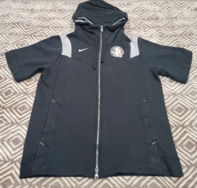 Nike Florida FSU Seminoles Short Sleeve Hoodie Full Zip Men Large Black Jacket - Image 1 of 4