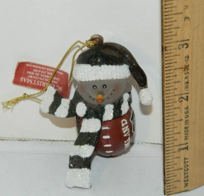 Las vegas Oakland Raiders NFL Holiday CHRISTMAS Tree Ornament Snowman Scarf cap - Image 1 of 4