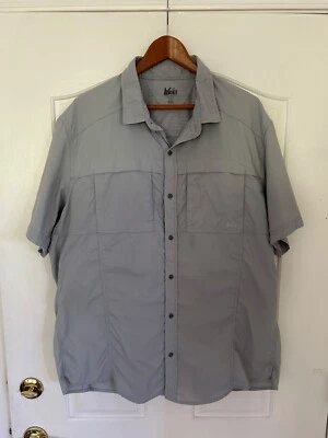 Camisa de caza REI para hombre talla 2XL Sahara gris liso manga corta ventilada Foto 1 de 4