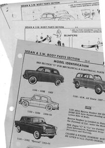 1957 TO 1964 FIAT 1100 SEDAN WAGON BODY PARTS FRAME CRASH SHEETS ORIGINALS MFRE - Bild 1 von 1