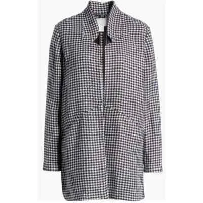 Chaqueta Blazer Larga Caslon XS Negra Pata de Gallo a Cuadros Doble Tejido Frente Abierto Foto 1 de 4