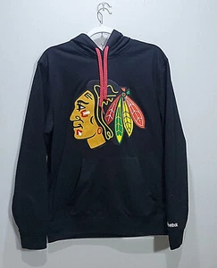 Chicago Blackhawks Sweater Men Small Black Hockey Sport NHL Sports Reebok Cotton - Picture 1 of 11