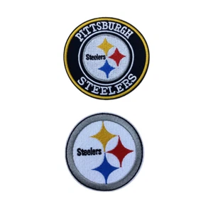 2 Units PITTSBURGH STEELERS EMBROIDERED IRON ON PATCH 3"  DIAMETER FREE SHIPPING - Picture 1 of 1