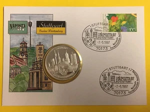 Lettera Numismatica Naposta 1997 con medaglia Stoccarda Baden-Württemberg (NU15 - Foto 1 di 1