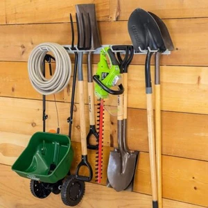Garden Tool Organizer Wall Mount Garage Organizer Storage Shovel & Rake Hanger - Picture 1 of 7