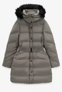 BNWT Zara Mink Belted Down Hooded Puffer Jacket Coat Water & Wind Protection XS - Picture 1 of 3