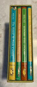 Winnie the Pooh's Library 1961 VNTG A. A. Milne 4 Book Box Set w/ Dust Jackets