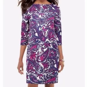 The Limited Vestito Donna Viola Manica 3/4 Paisley Cambio Taglia Media - Foto 1 di 11