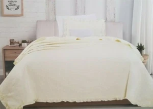 2 pc Azalia Collection Ivory Twin Quilt & Sham Set NIP - Picture 1 of 12