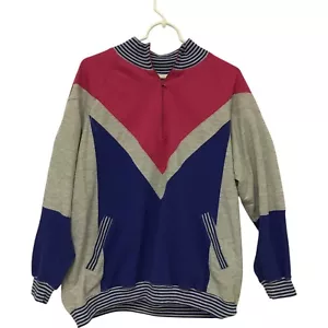 Vintage Blast Quarter Zip Sweater Multicolor Damen Colorblock Pullover XL - Bild 1 von 5