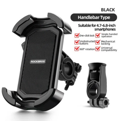 ROCKBROS Bike Phone Mount Anti-Shake Bike Phone Holder 360° Adjustable - Image 1 of 4
