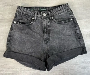 Wild Fable Super High Rise Rolled Cuff Shorts Black Denim 0/R (Actual 24X1) - Picture 1 of 15