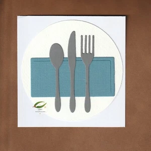 MEAL TABLE PLACE SETTING KNIFE FORK SPOON Card Die Cut Scrapbooking Card Making - Picture 1 of 2