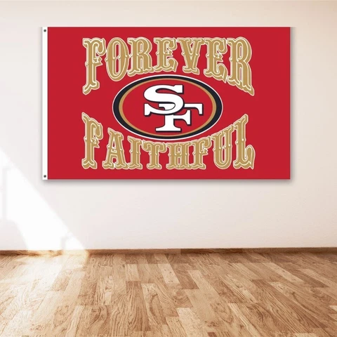 San Francisco 49ers Forever Faithful 3x5 ft Flag NFL Super Bowl Champions Banner Cover