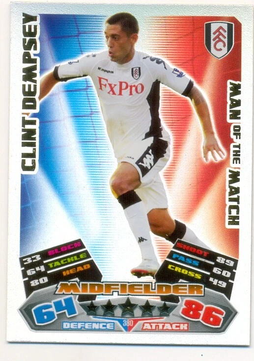 2011/2012 Topps Match Attax Man of the Match - 380 - Clint Dempsey - Fulham - Image 1 of 1