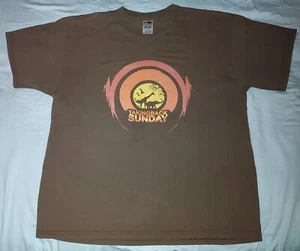 VTG 2000s TAKING BACK SUNDAY T SHIRT XL BROWN ROCK BAND PUNK EMO GIRAFFE ELEPHAN - Picture 1 of 4