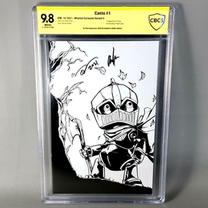 Canto #1 B&W Virgin Whatnot Exclusive 2x Signed Booher Zucker NYCC IDW CBCS 9.8 - Picture 1 of 7