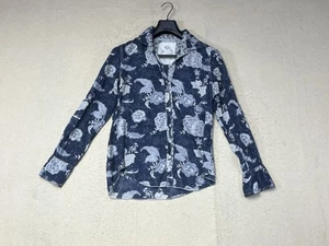 Camisa Cuno Mujer Algodón Floral Mangas Largas Cuello Azul Blanco Mediana - Imagen 1 de 9