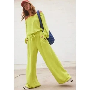 Free People FP Movement One To Beat One Piece Sweat Overall Limeaide XS - Bild 1 von 6
