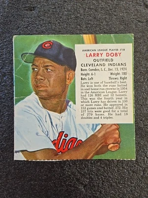 1955 Red Man All-Star Larry Doby Green espalda sin pestaña - Cleveland Indians Foto 1 de 2