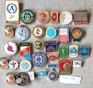 Sport Football Hockey Boxing Etc Set of 31 Rare USSR Soviet russian badges pin - Picture 1 of 17