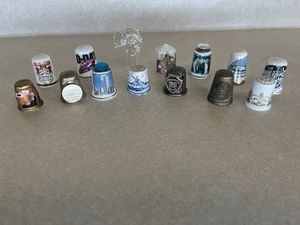14 Vintage Lot  Assorted Thimbles - Picture 1 of 5
