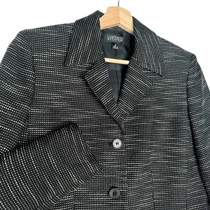 Kasper Damen Blazer Anzugjacke schwarz weiß gefüttert 3 Knöpfe Größe 6 Karriere Büro - Bild 1 von 13