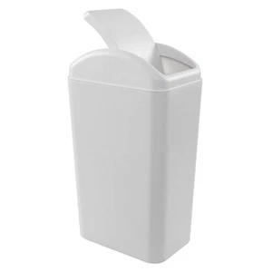 Slim Trash Can with Swing Lid, 14L Garbage Bin for Narrow Space, Light Grey - Picture 1 of 7