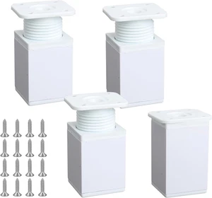 4 Pezzi Piedini Regolabili per Mobili 6CM Quadrata Gambe per Mobili Alluminio Bi - Foto 1 di 12