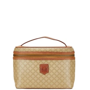 Celine Vanity Handtasche Beuteltasche Handtasche Macadam PVC Leder beige braun authentisch - Bild 1 von 24
