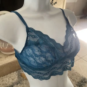 Neu mit Etikett b.tempt'd by Wacoal Spitzen-Bralette-BH Kiss Größe XL 910182 NEU WEICH SEXY BLAU - Bild 1 von 12