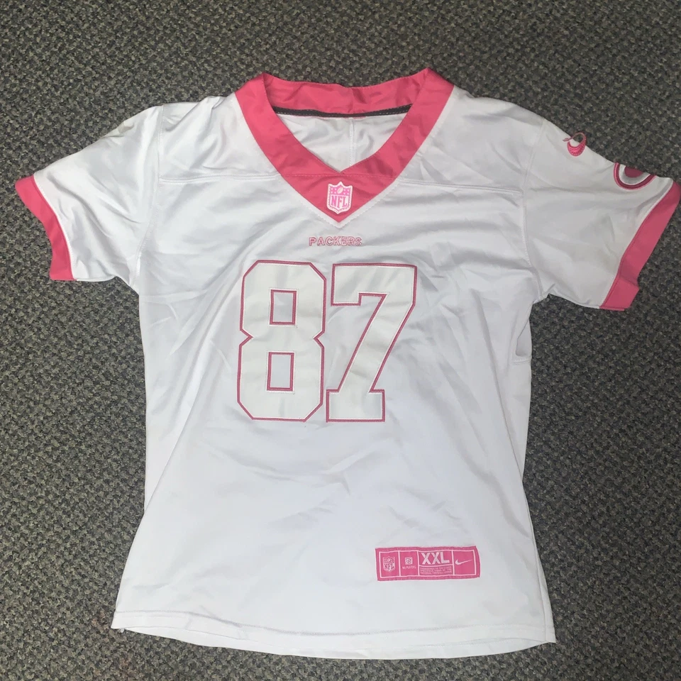 Camiseta rosa feminina tamanho 2XL #87 Nelson Green Bay Packers - Imagem 1 de 4