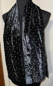 IDEA PLUS Scarf Womens Rectangle Velvet Silver 10 x 54 in - Picture 1 of 12