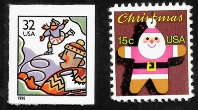 US 1980 CHRISTMAS ORNAMENT#1800 VF 15c - 1996 SKATERS #3117 S/A 32c MNH STAMPS - Image 1 of 2