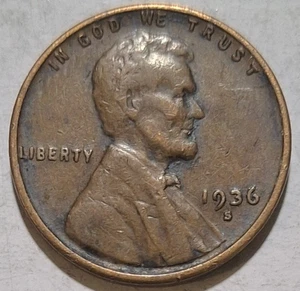 1936 S Lincoln Wheat Penny - Picture 1 of 2
