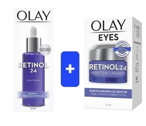 OLAY RETINOL24 EYE NIGHT DUO | EYE NIGHT SERUM 30mL + NIGHT EYE CREAM 15mL - Picture 1 of 3