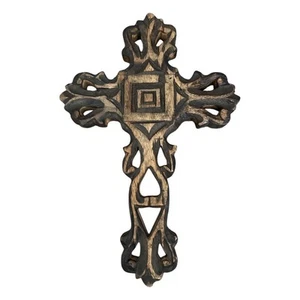 Vintage Hand Carved Wooden Cross - Bild 1 von 9