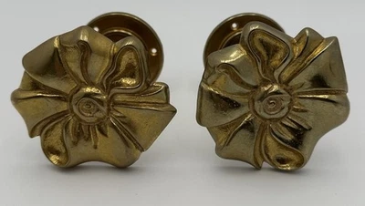 复古花卉蝴蝶结黄铜窗帘绑带 3.5 英寸丝带花卉进口系列 — 第 1/4 张图片