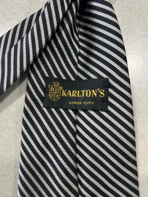 Corbata de cuello vintage condesa Wara Karltons of Sioux City rayas diagonales seda Foto 1 de 4