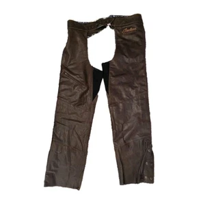 Pantalones de montar tradicionales de cuero marrón para hombre Indian Motorcycle talla 2XL nuevos con etiquetas - Imagen 1 de 12