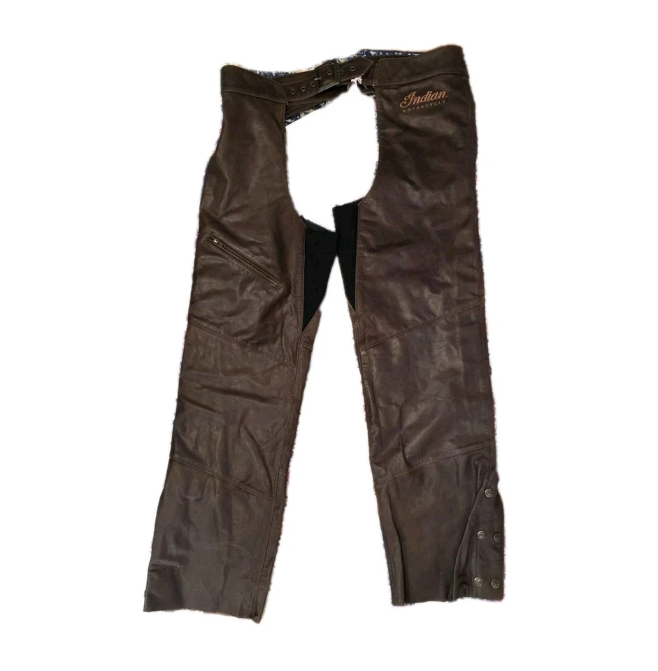 Pantalones de montar tradicionales de cuero marrón para hombre Indian Motorcycle talla 2XL nuevos con etiquetas Foto 1 de 4
