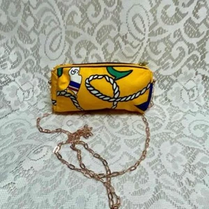 Christian Dior Yellow Abstract Canvas Cosmetic Pouch- Crossbody 6in x 3n x 2 - Picture 1 of 12