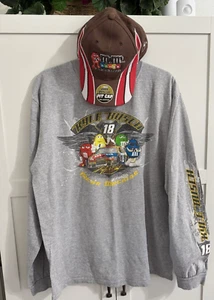 Chase M&M Racing Cap & Shirt Brown #18 Kyle Busch 2009 Official NASCAR - Picture 1 of 10