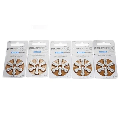 5 X Power-One P312 высокого уровня слуховой аппарат аккумулятор всего 30 батарей Германия - Изображение 1 из 2