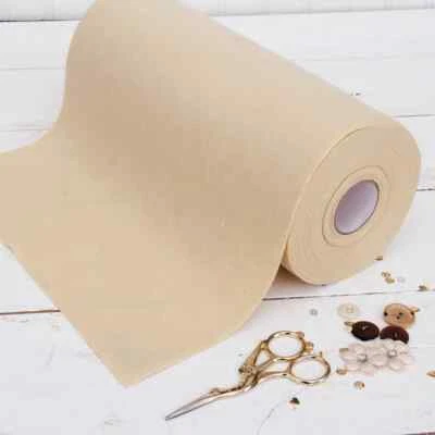 Rollo de fieltro premium - 12" x 10 yardas - Crema - Lana suave - Como 1,2 mm de grosor Foto 1 de 4