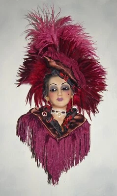 Unique Creations Limited Edition Woman of color black Lady Face Mask Wall Decor  - Image 1 of 2