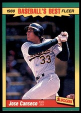 1988 Fleer Baseball's Best Sluggers vs Pitchers Jose Canseco Oakland Athletics