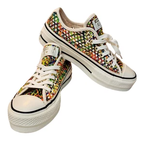 Converse Chuck Taylor All Star Lift Ox Multicolor Rainbow Plateauschuhe - Neu ohne Karton - Bild 1 von 9